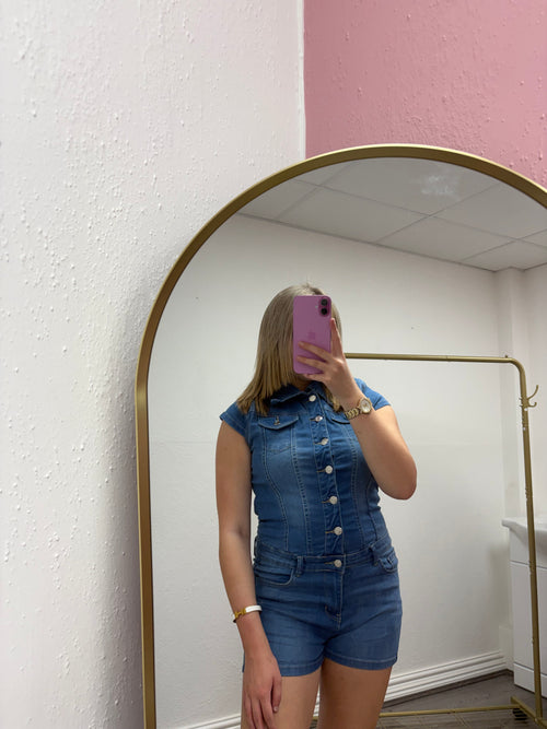 LILY BUTTON UP PLAYSUIT