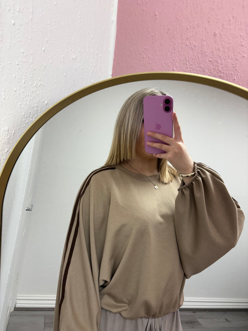 RUBY STRIPE BUBBLE HEM JUMPER
