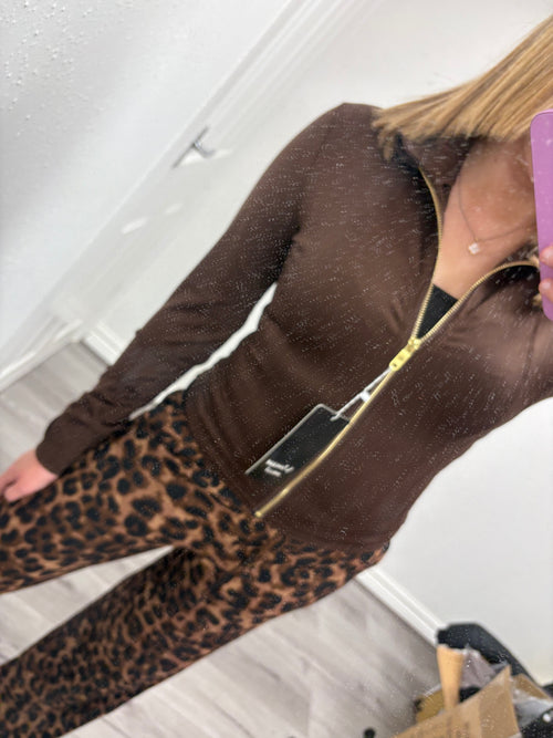 QUINN GOLD ZIP UP JACKET