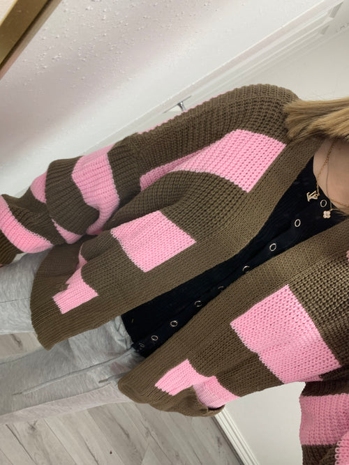 AVERY STRIPE KNITTED CARDIGAN