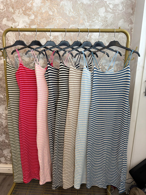 ELOUISE STRAPPY STRIPE DRESS
