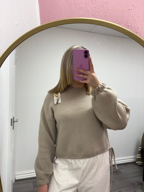 HARLOW RUCHED KNITTED JUMPER