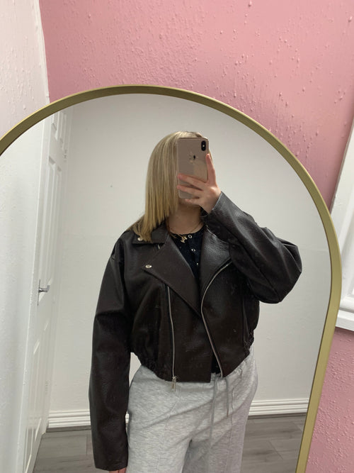 LUCIA FLEECE BIKER JACKET