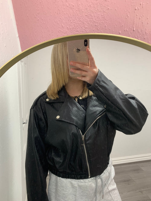 LUCIA FLEECE BIKER JACKET