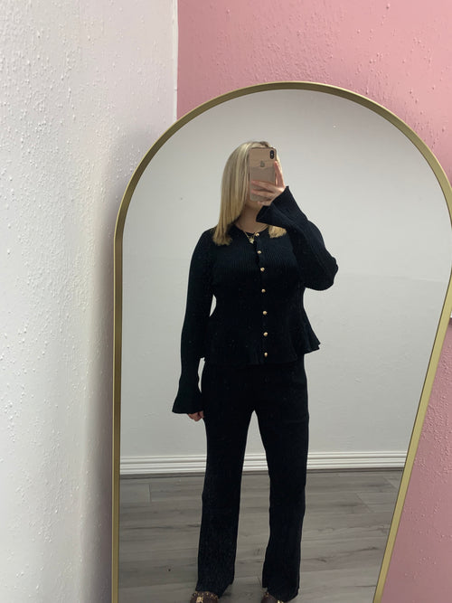KENNEDY FRILL BUTTON UP LOUNGE SET