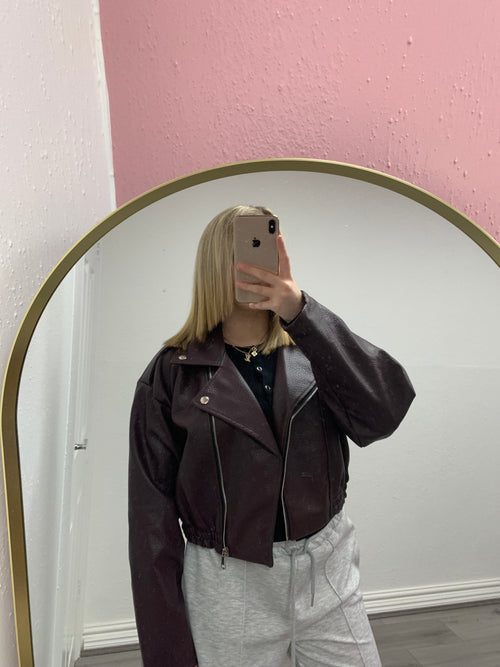 LUCIA FLEECE BIKER JACKET