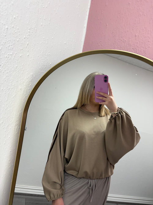 RUBY STRIPE BUBBLE HEM JUMPER