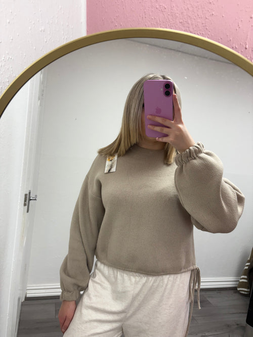 HARLOW RUCHED KNITTED JUMPER