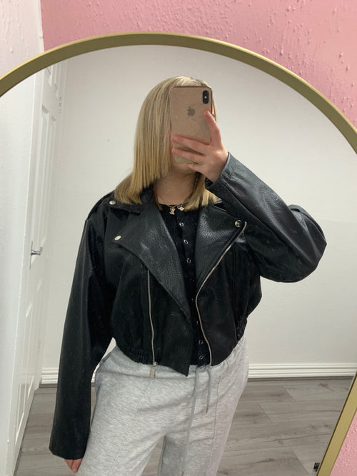 LUCIA FLEECE BIKER JACKET
