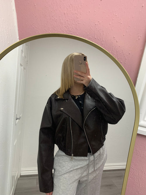 LUCIA FLEECE BIKER JACKET