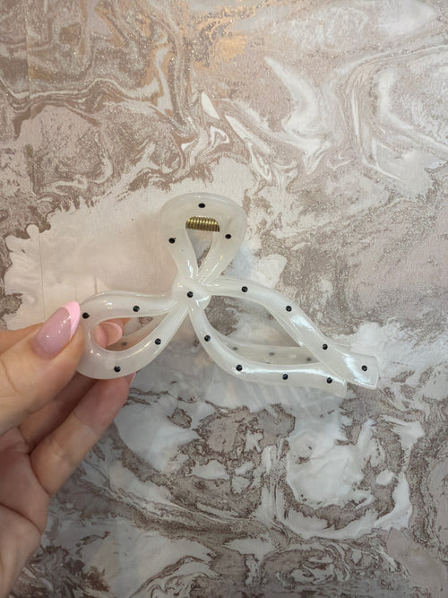 POLKA DOT BOW HAIR CLIP