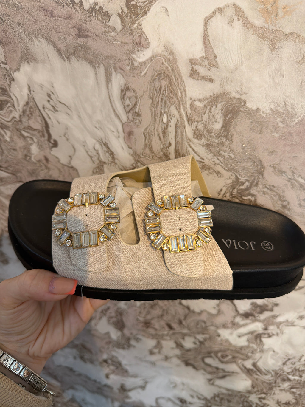 DELIA CHRYSTAL SLIDERS