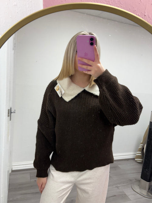 AUTUMN COLLAR KNIT JUMPER