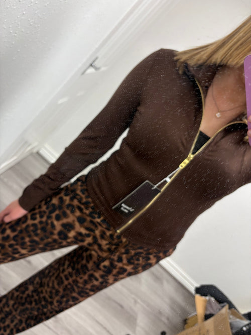 QUINN GOLD ZIP UP JACKET