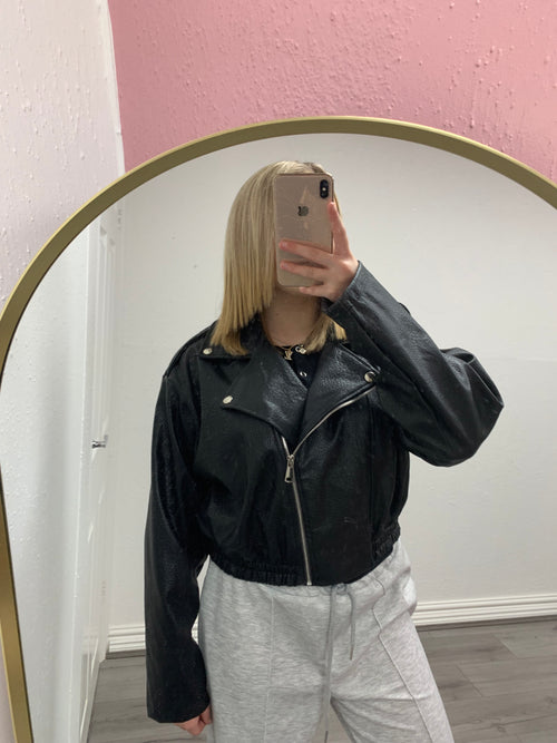 LUCIA FLEECE BIKER JACKET