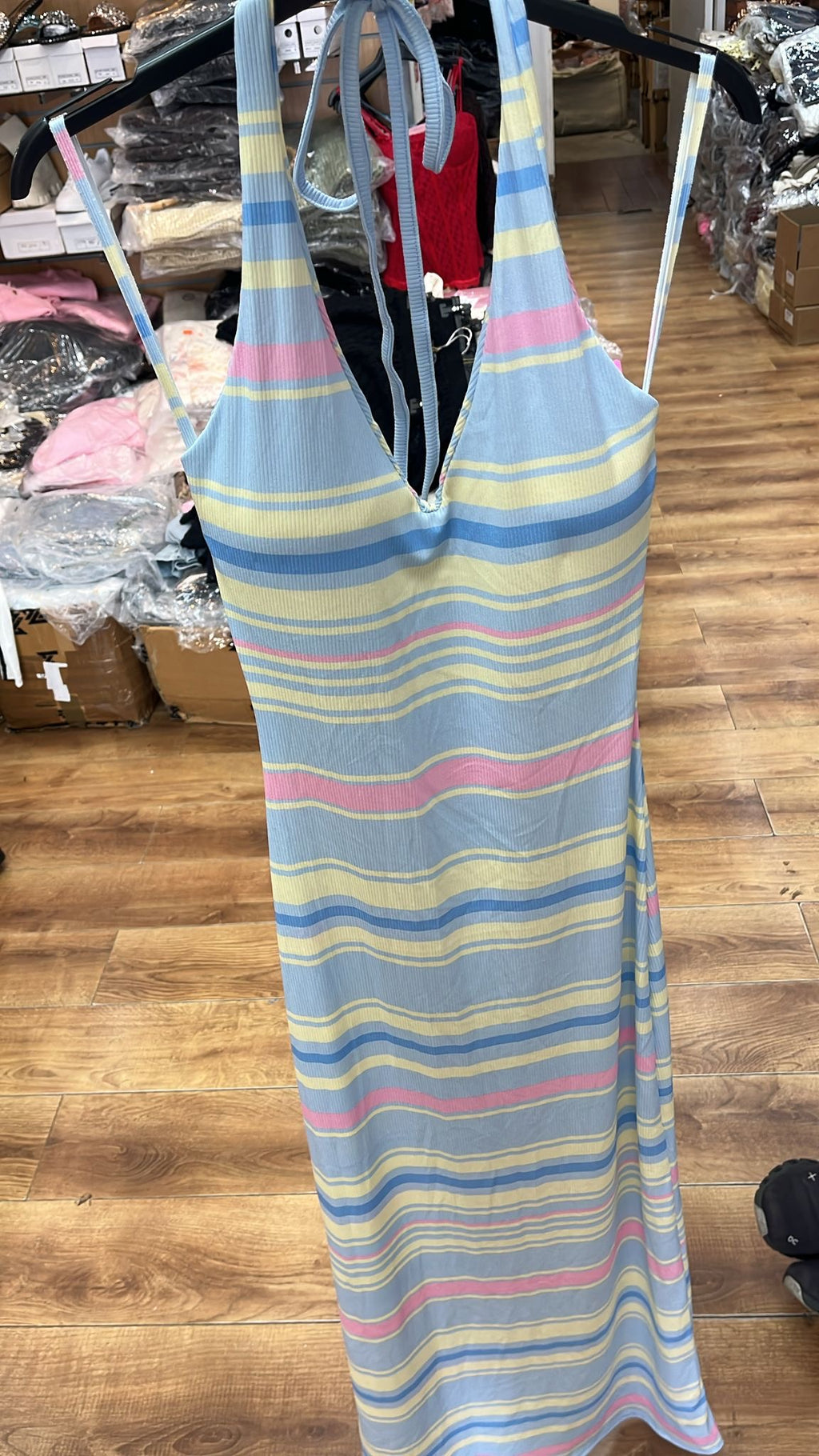 SOPHIA V NECK RIBBED DRESS