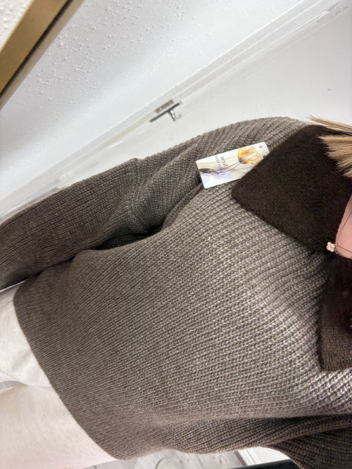 AUTUMN COLLAR KNIT JUMPER