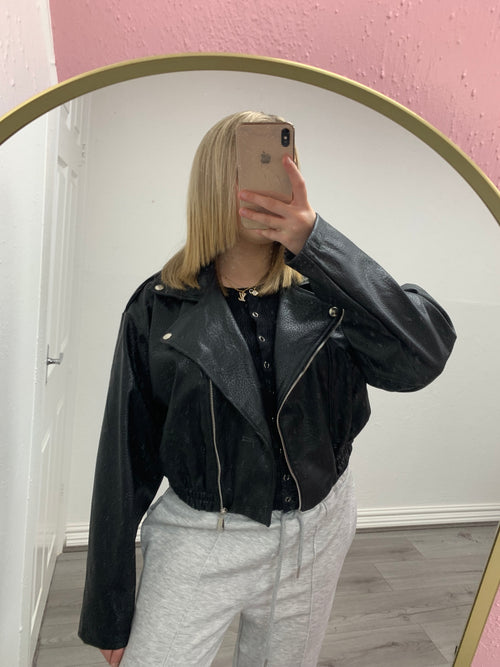 LUCIA FLEECE BIKER JACKET