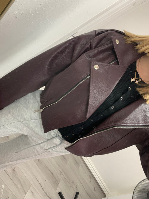 LUCIA FLEECE BIKER JACKET