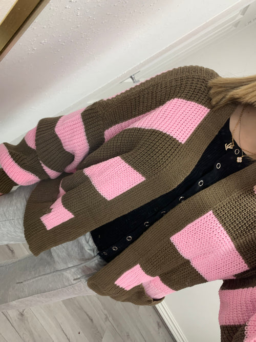 AVERY STRIPE KNITTED CARDIGAN