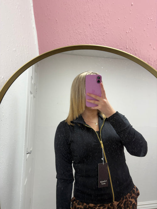 QUINN GOLD ZIP UP JACKET