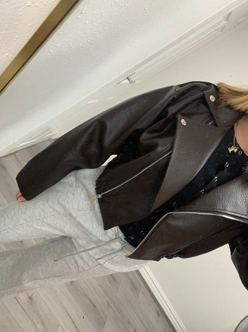 LUCIA FLEECE BIKER JACKET
