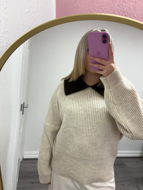 AUTUMN COLLAR KNIT JUMPER