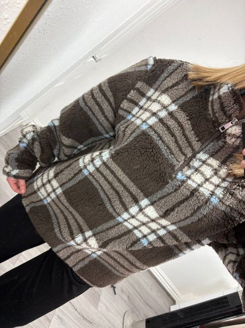 JONI FLEECE CHECK JACKET