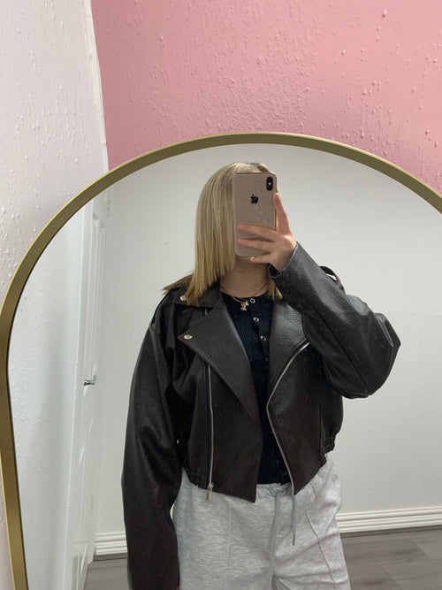 LUCIA FLEECE BIKER JACKET