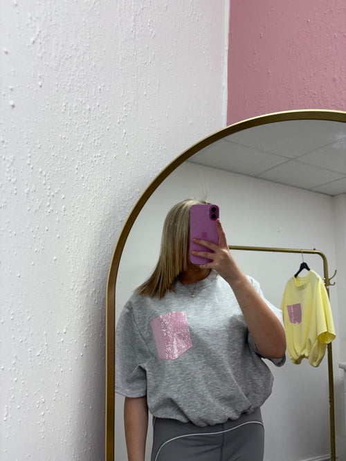 POPPY BUBBLE HEM SPARKLE TOP