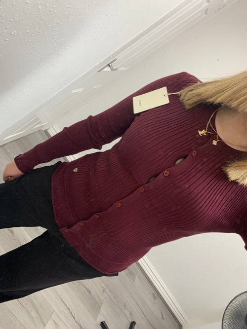 WREN BUTTON UP KNITTED TOP