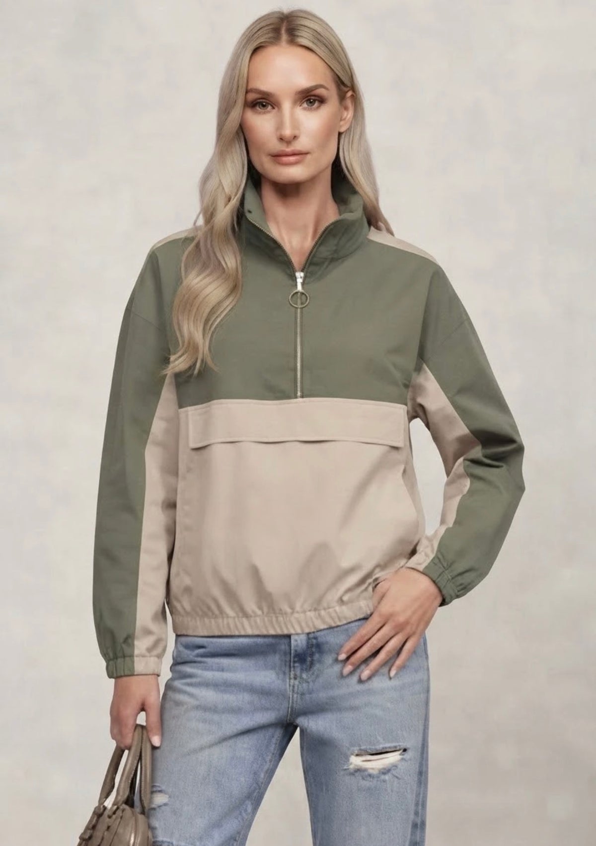 Riley Two Tone Half Zip Jacket