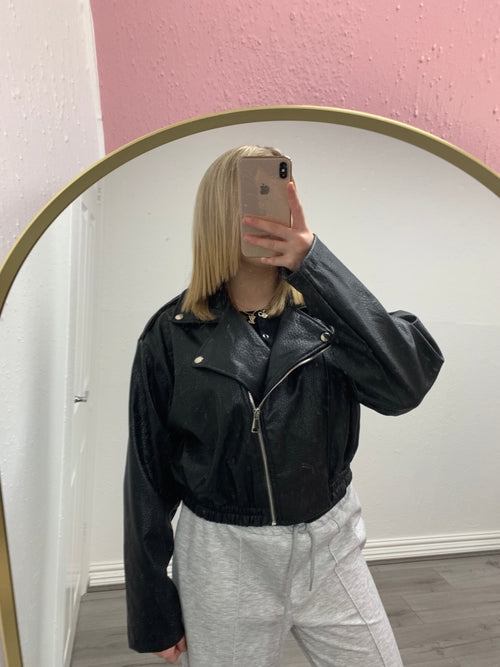 LUCIA FLEECE BIKER JACKET