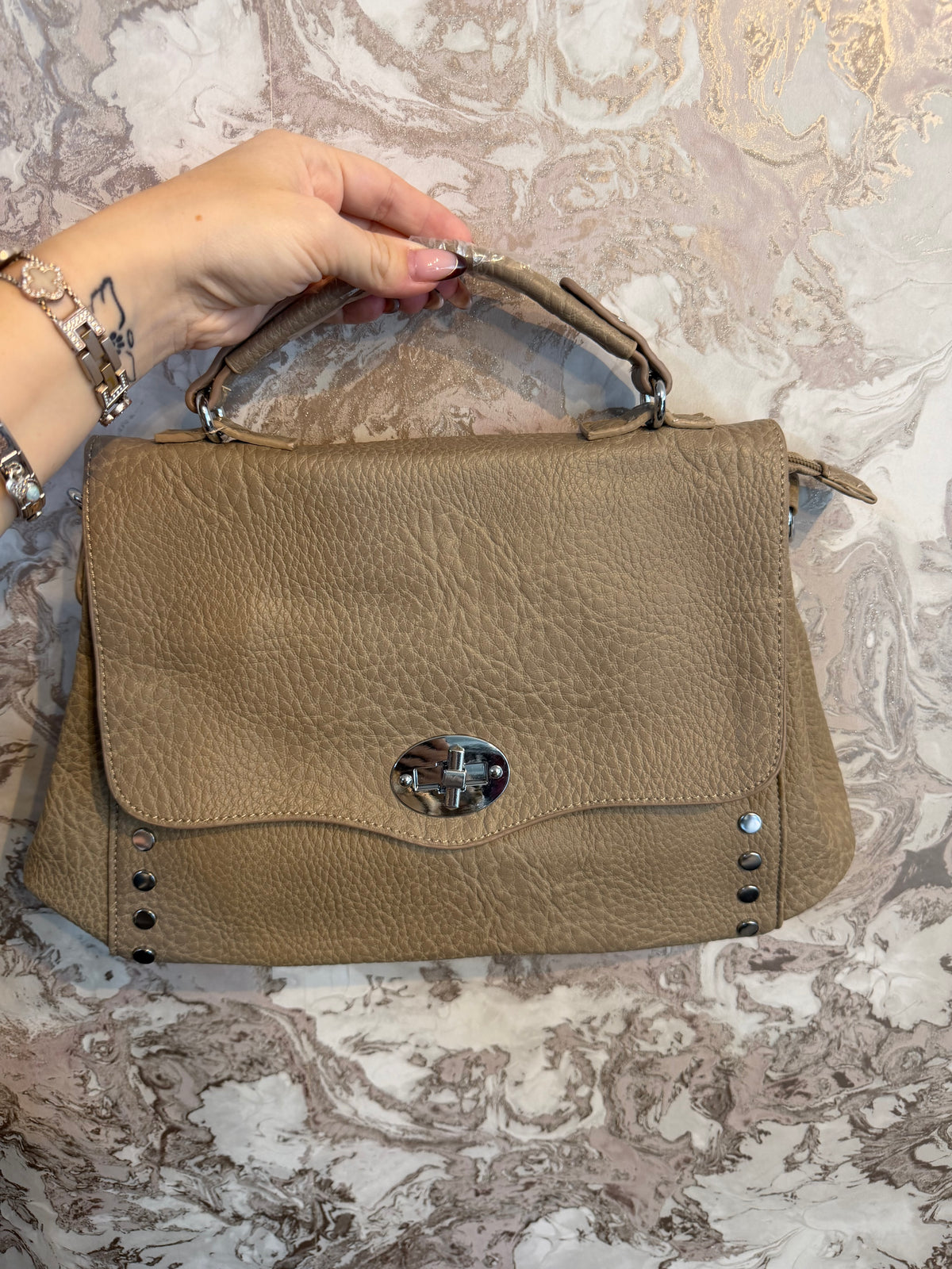 STUDDED LOCK BAG