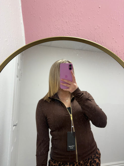 QUINN GOLD ZIP UP JACKET