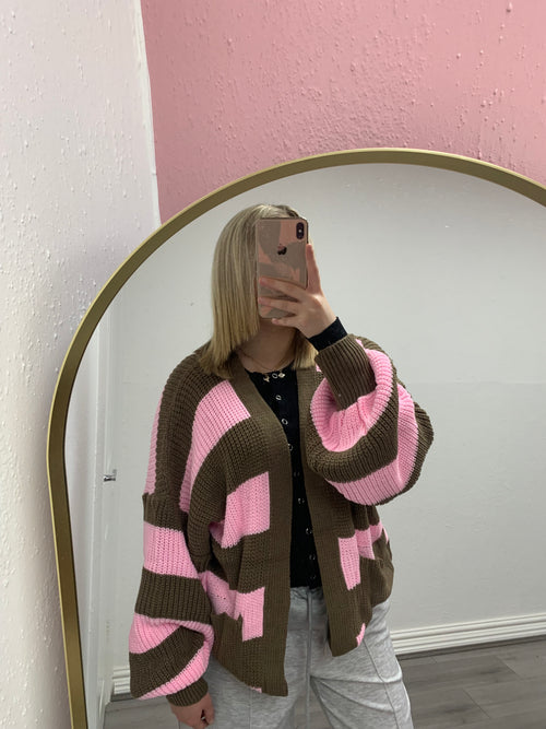 AVERY STRIPE KNITTED CARDIGAN