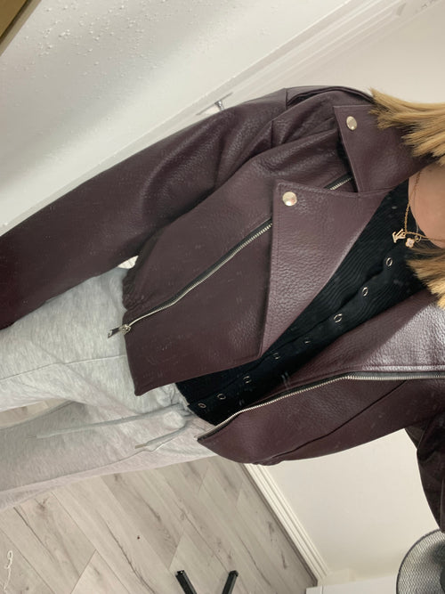 LUCIA FLEECE BIKER JACKET