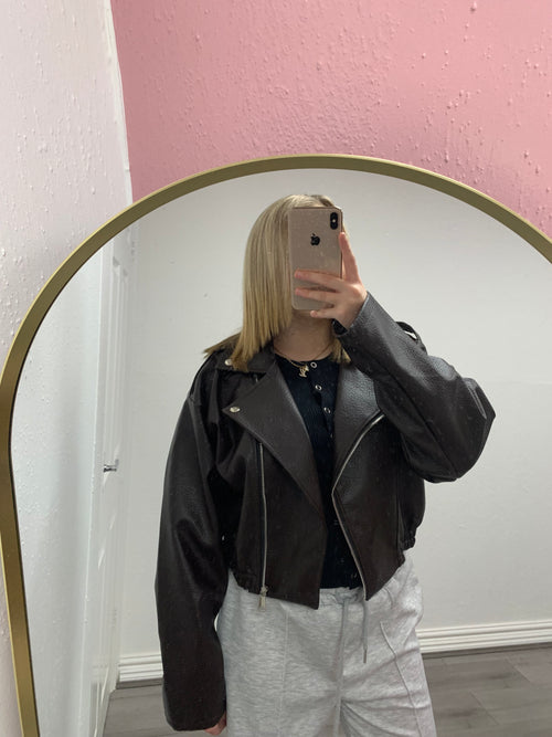 LUCIA FLEECE BIKER JACKET