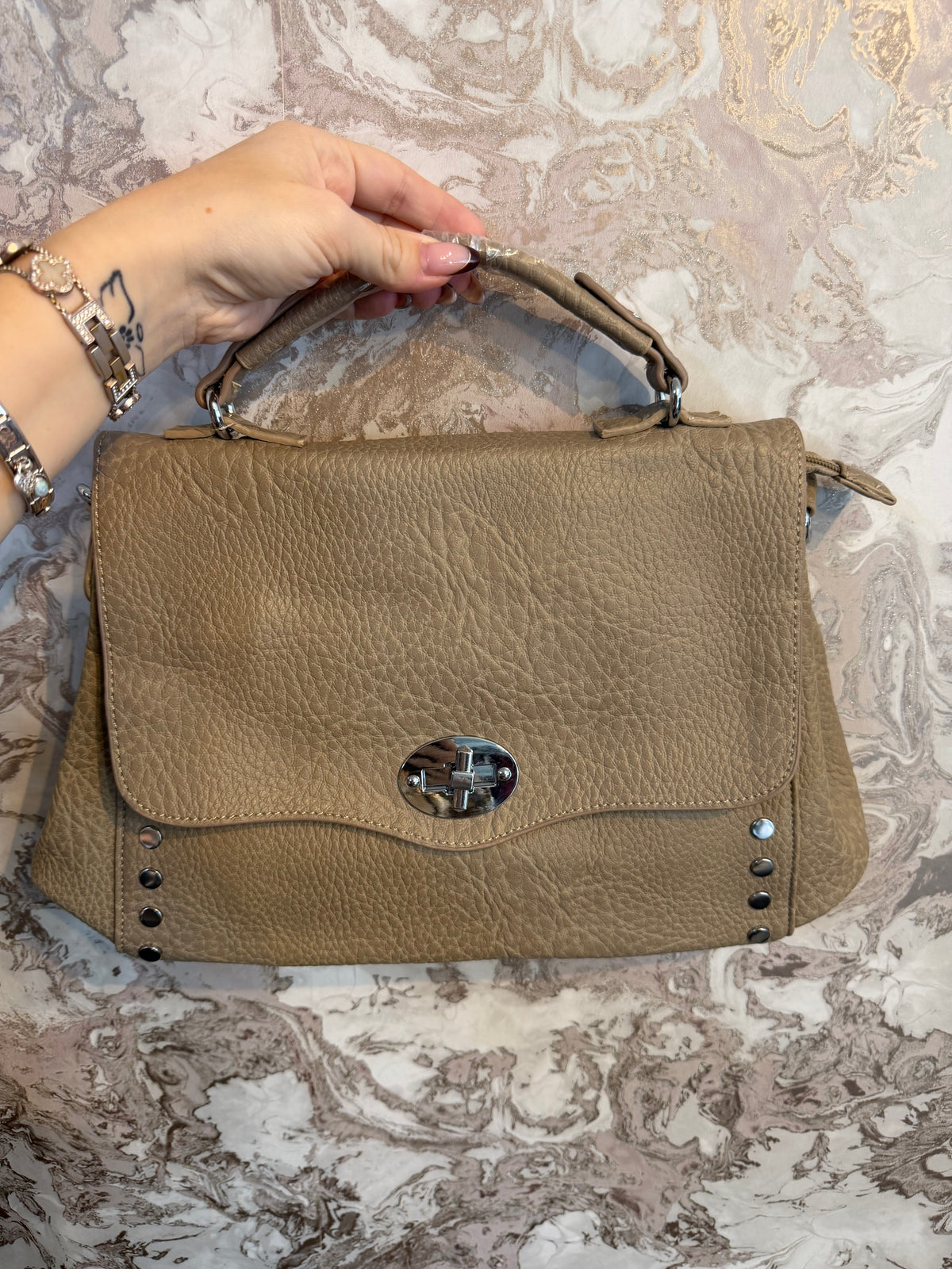 STUDDED LOCK BAG