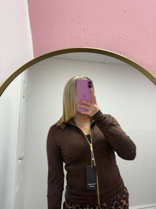 QUINN GOLD ZIP UP JACKET