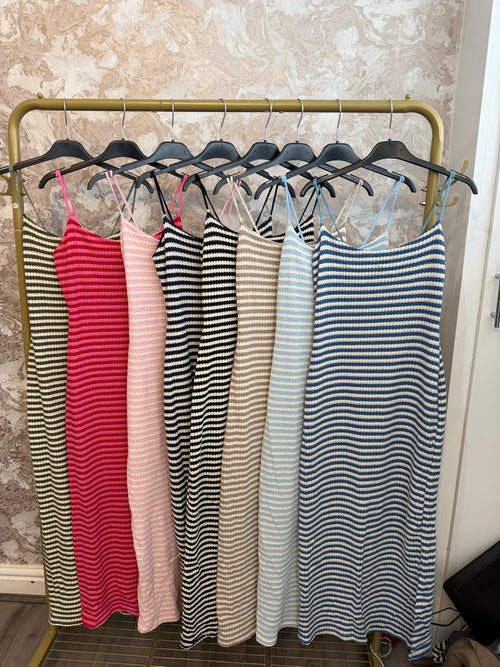 ELOUISE STRAPPY STRIPE DRESS