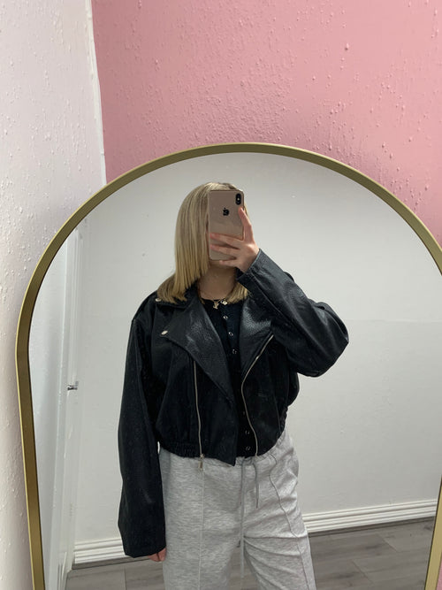 LUCIA FLEECE BIKER JACKET