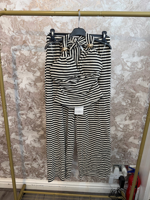 LUNA STRIPE HALTERNECK SET