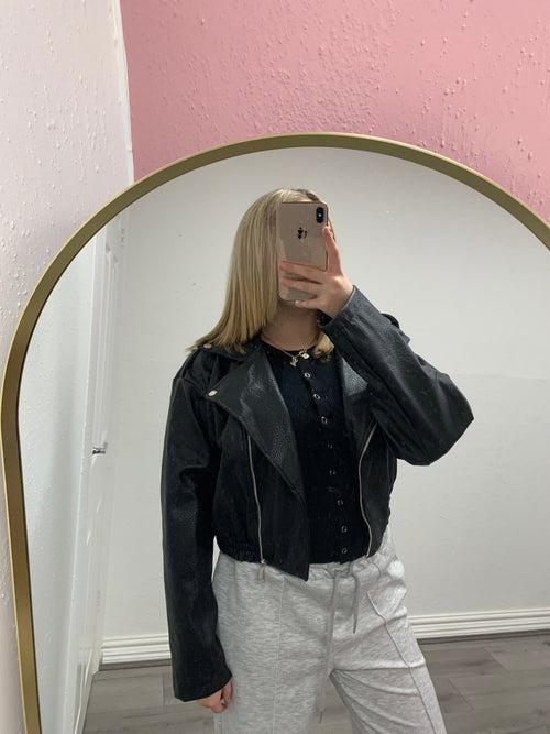 LUCIA FLEECE BIKER JACKET