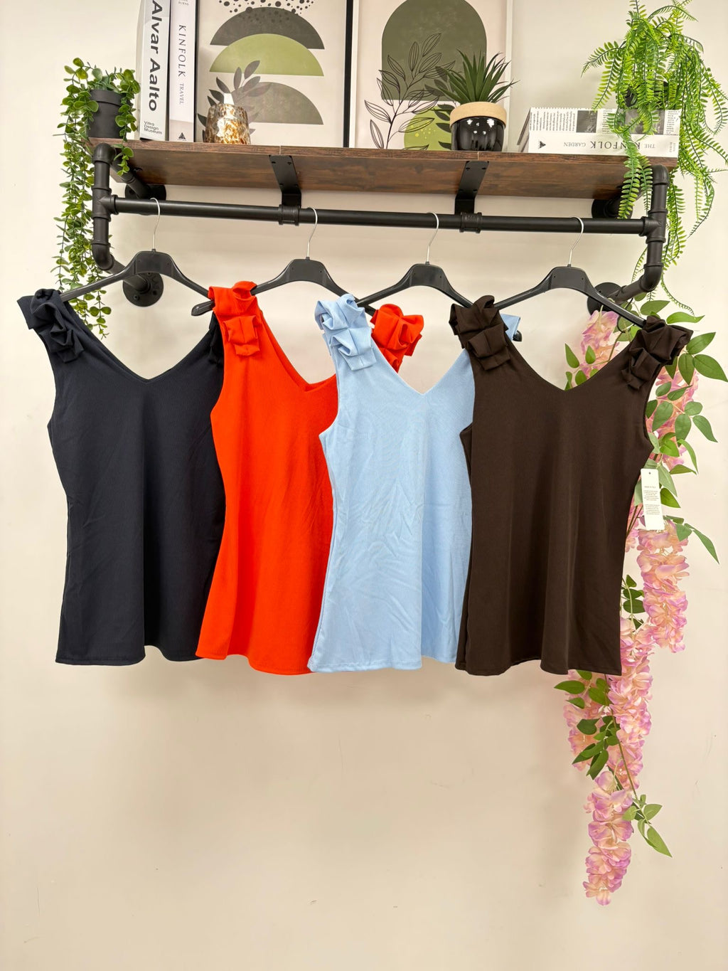 SADIE RUFFLE VEST TOPS