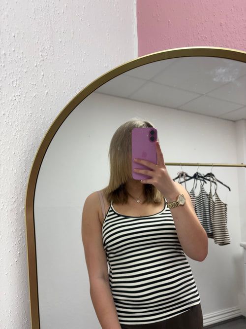 BONNIE STRIPE HALTERNECK TOP