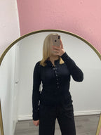 WINTER RIBBED BUTTON UP TOP
