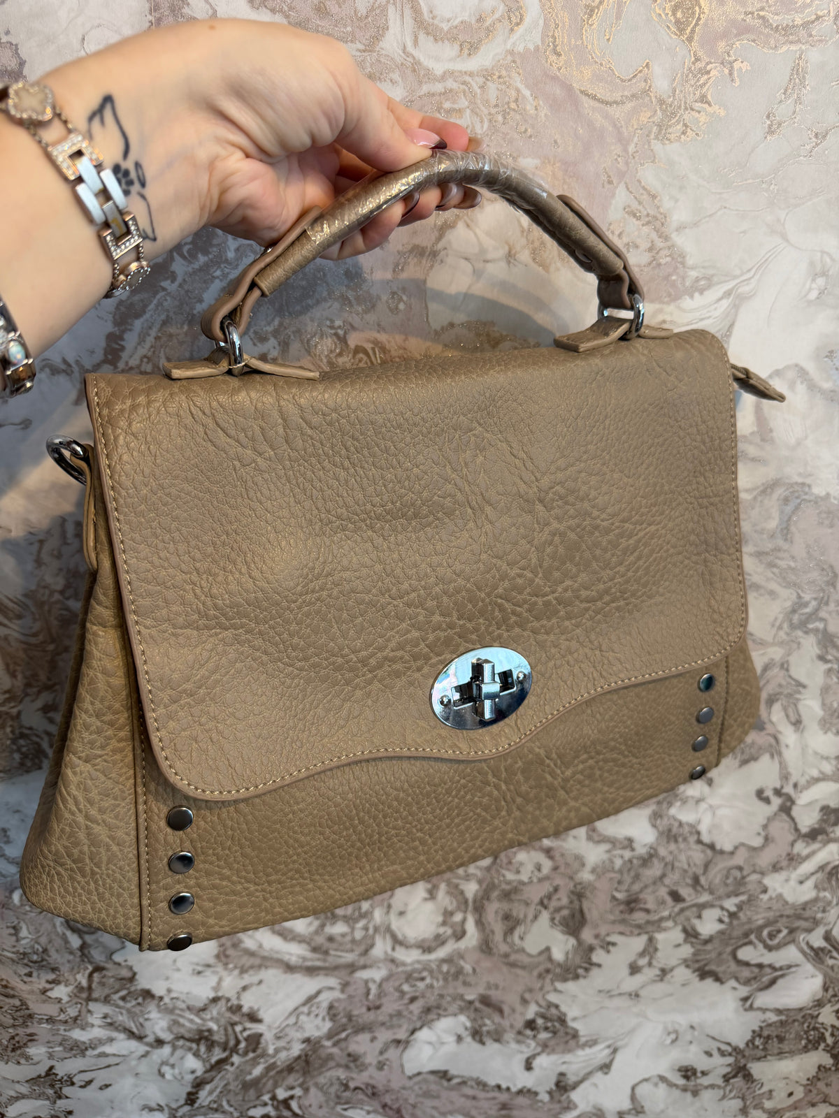 STUDDED LOCK BAG