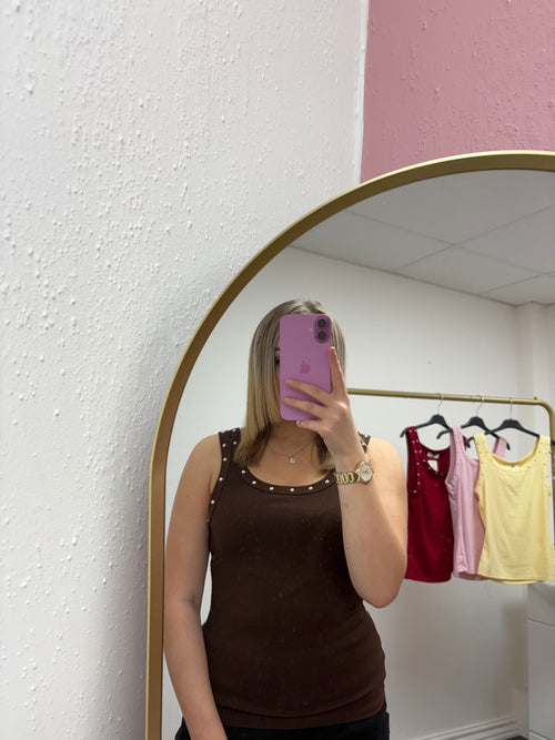 ELODIE STUD VEST TOP