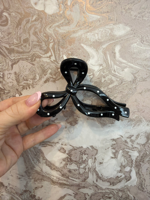 POLKA DOT BOW HAIR CLIP